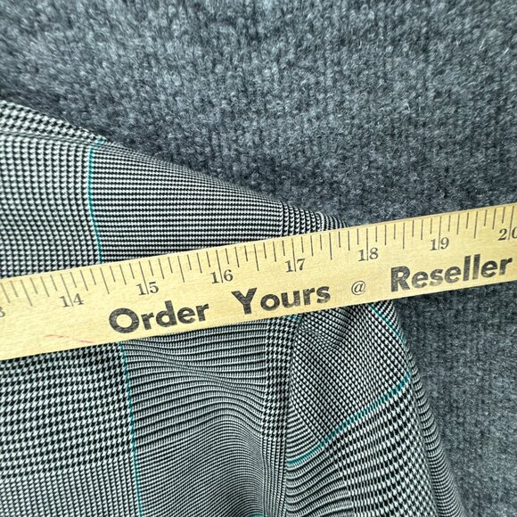 Madison Blazer Womens 2X Black White Glen Plaid Career Academia Open Jacket - Picture 14 of 16